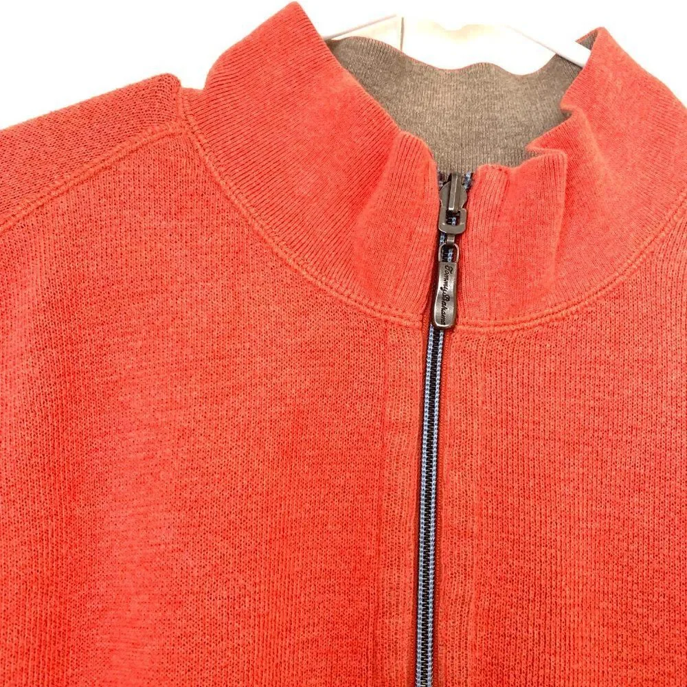 TOMMY BAHAMA SALMON Unusual Light Fleece Quarter Zip Top Sz XL